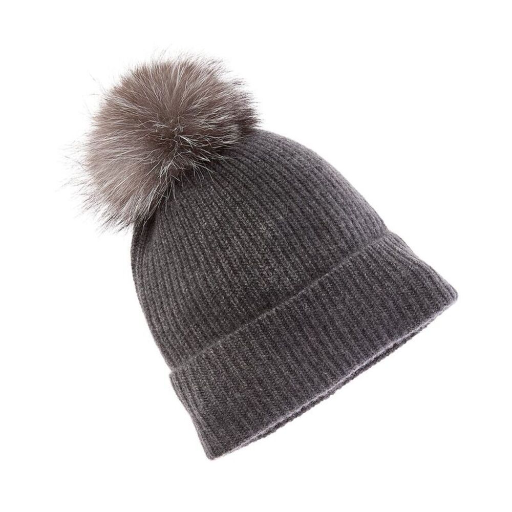 Sofiacashmere Rib Cashmere Hat, Grey - Picture 2 of 2